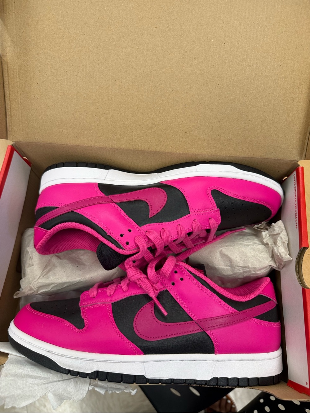Nike Women’s Pink and White Dunk Low-Top Sneakers
